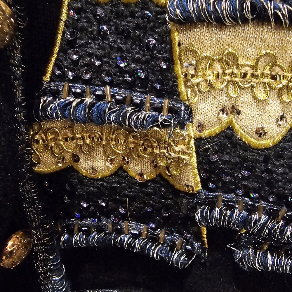 Vtg Berek Bejeweled Bedazzled Christmas Tree Cardigan Sweater - Picture 4 of 9